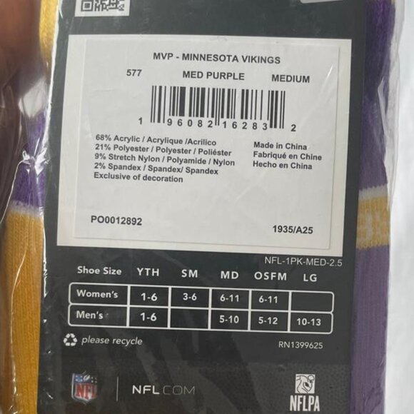 Vikings Socks - Brand New - Picture 2 of 2